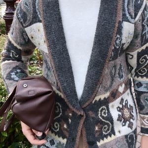 Shawl Collar patch print Women’s vintage cardigan Size M/L women’s